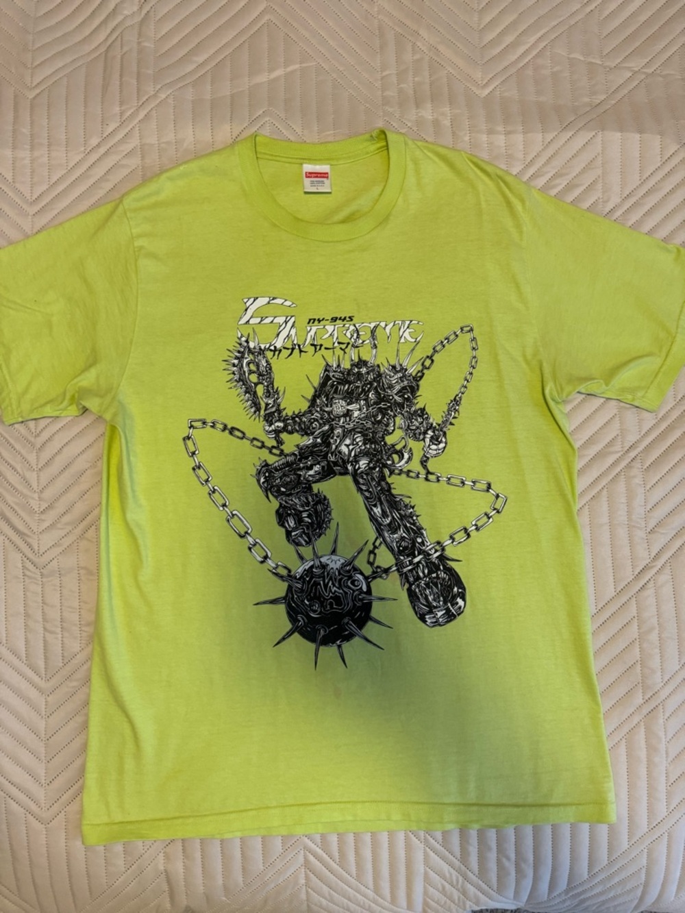 Supreme Neon Lime Crewneck Tee